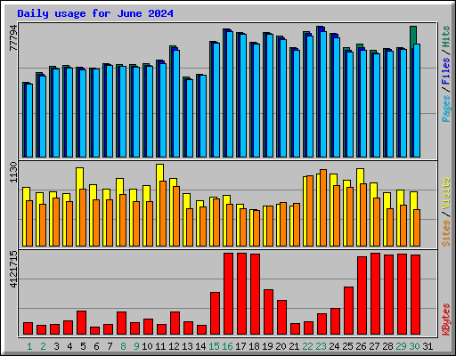 Daily usage for June 2024