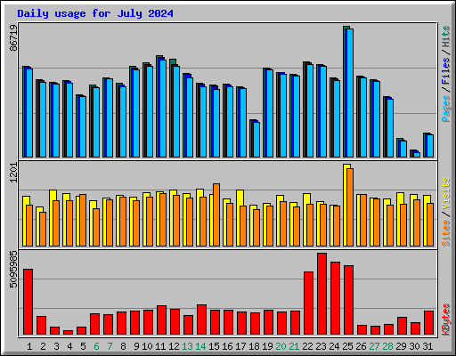 Daily usage for July 2024