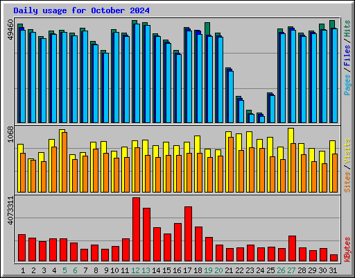 Daily usage for October 2024