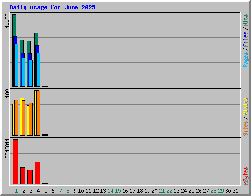 Daily usage for June 2025